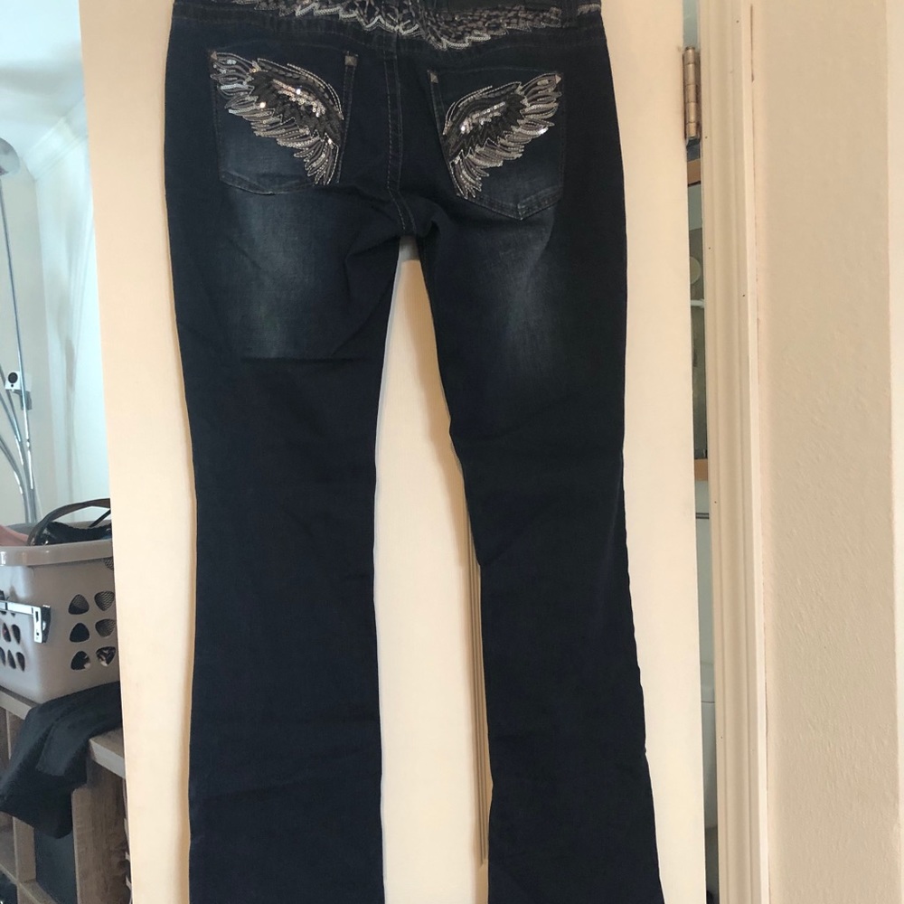 Dark denim jeans